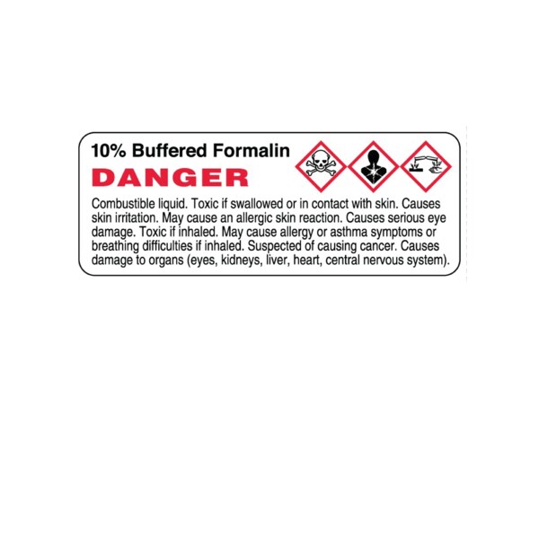 GHS Label - 10% Buffered Formalin Danger 1-1/8" x 3"